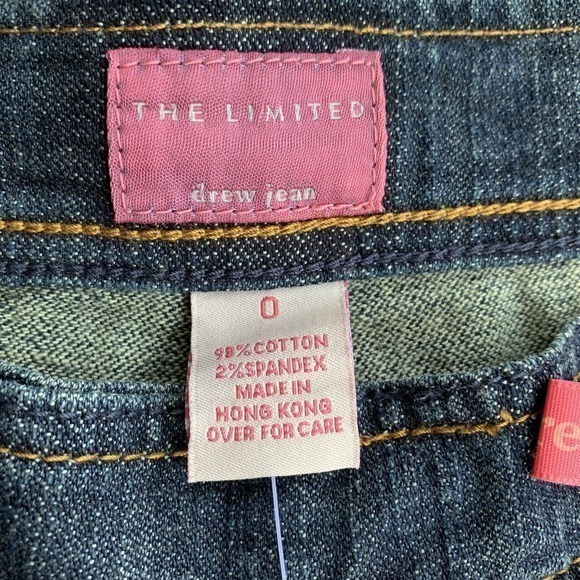 The Limited Vtg Drew Y2K Blue Jeans Straight Capri Low Rise Med Wash Sz 0 New‎ - Picture 6 of 8